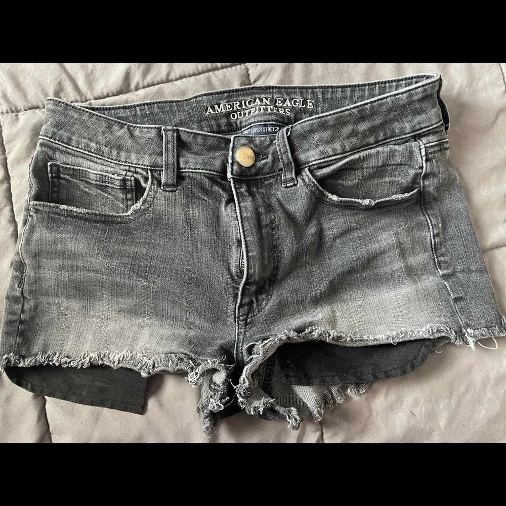 American eagle black jean shorts